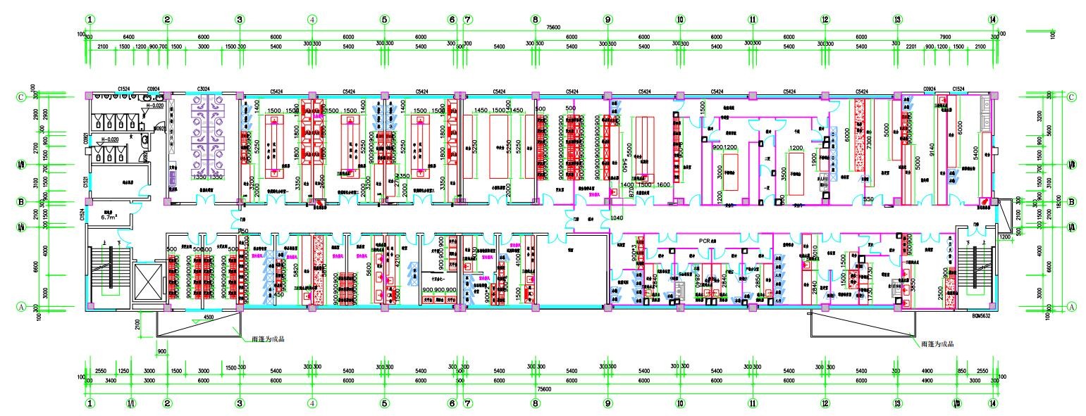 食品檢測實驗室建設(shè)平面布局圖